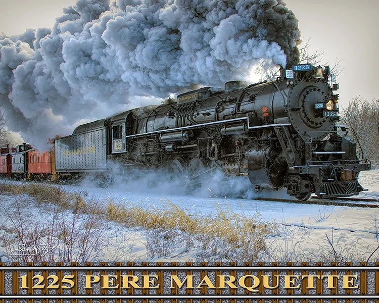 Prints: 1225 Pere Marquette - Polar Express  - with tracks graphic ©. 2025