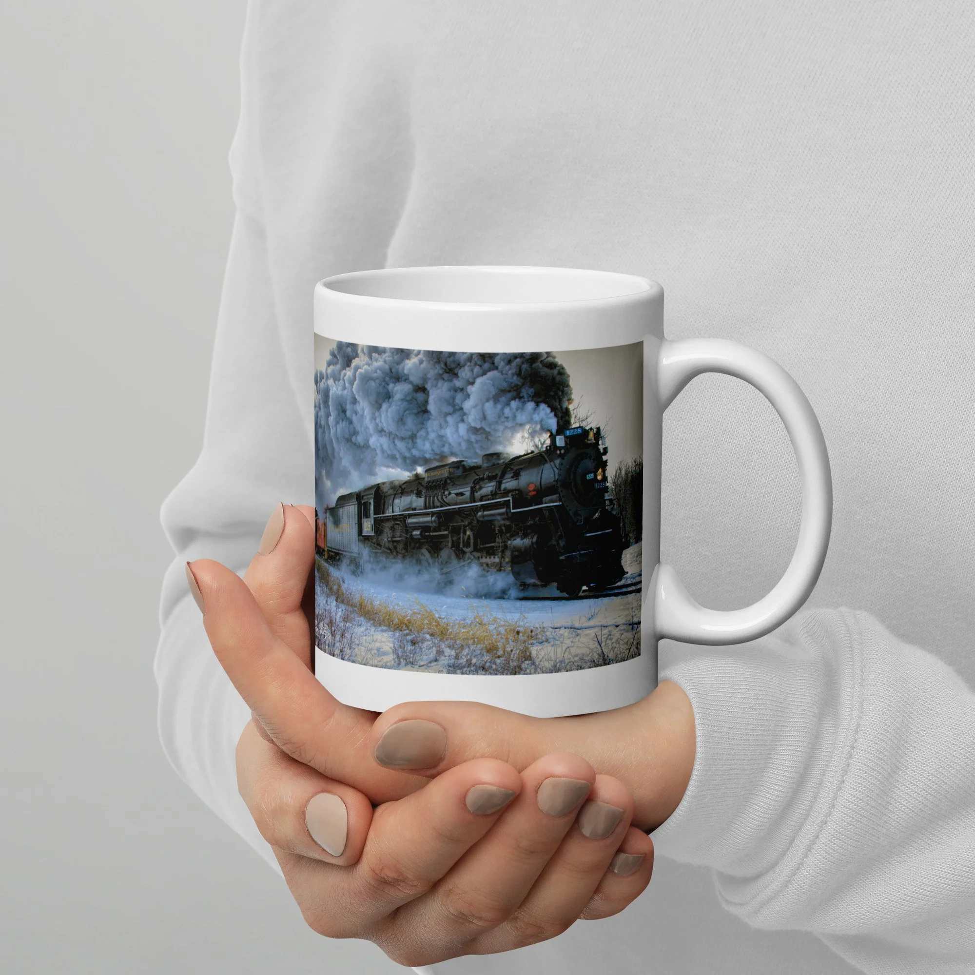 1225 The Pere Marquette - aka The Polar Express! - Coffee/Hot Cocoa Mug! (snow)