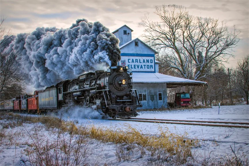 Prints: 1225 Pere Marquette - Polar Express at the Carland Elevator - ©.2025