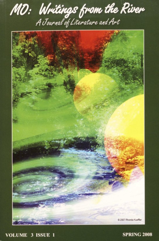 Journal cover with an abstract collage with two suns, a hurricane, and a forest.