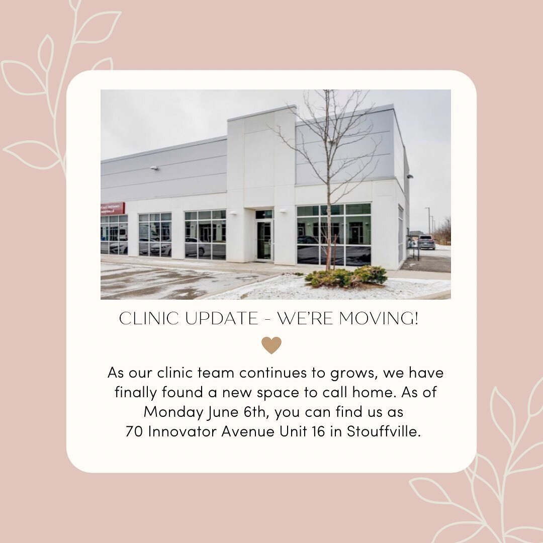 We have some exciting news to finally share with you - we are moving ✨

As our clinic continues to grow and expand our team of health care practitioners, we have found a new place to call home. Same town, same vibes, but with some much needed upgrade