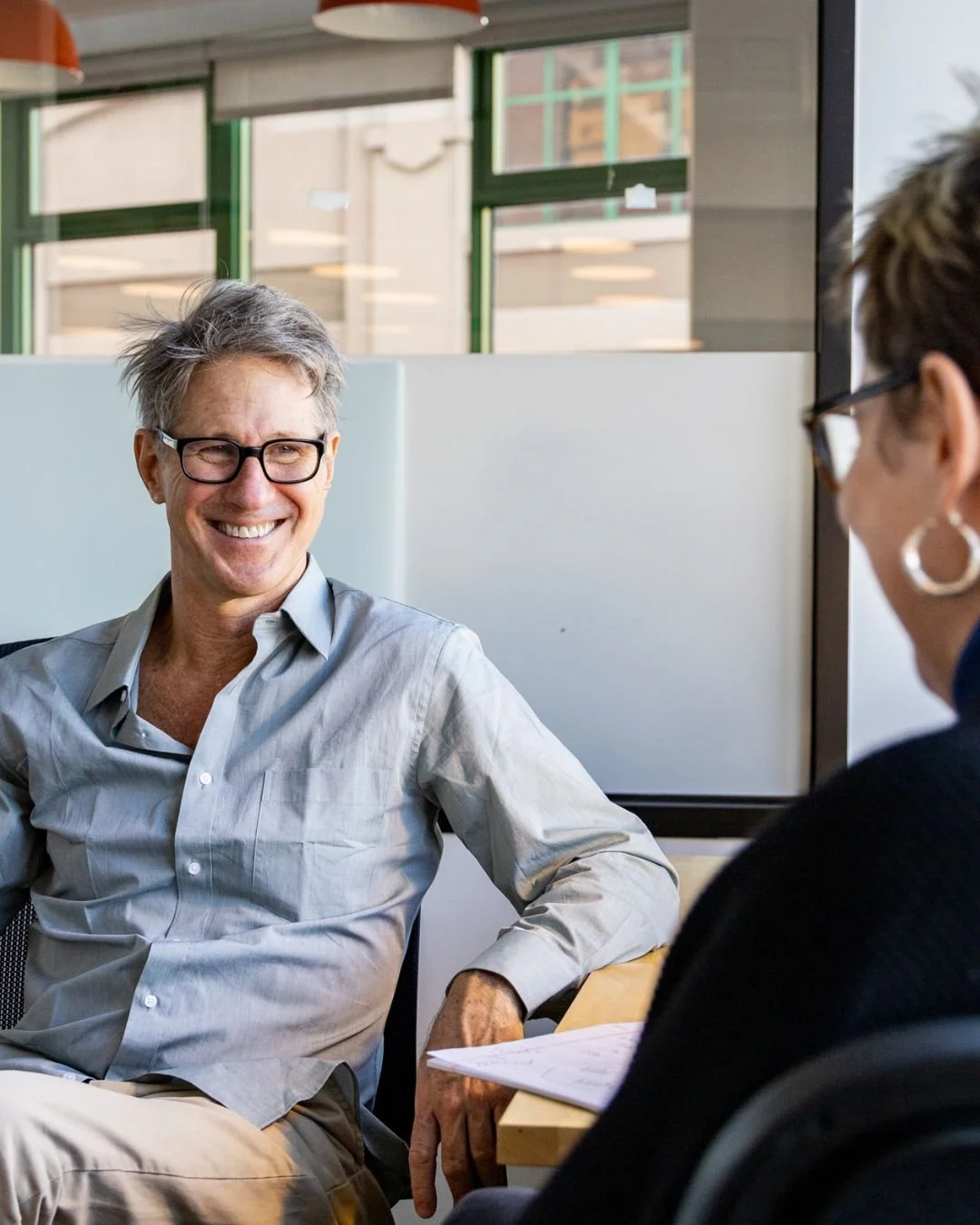 John Bowe coaching an executive in a New York office