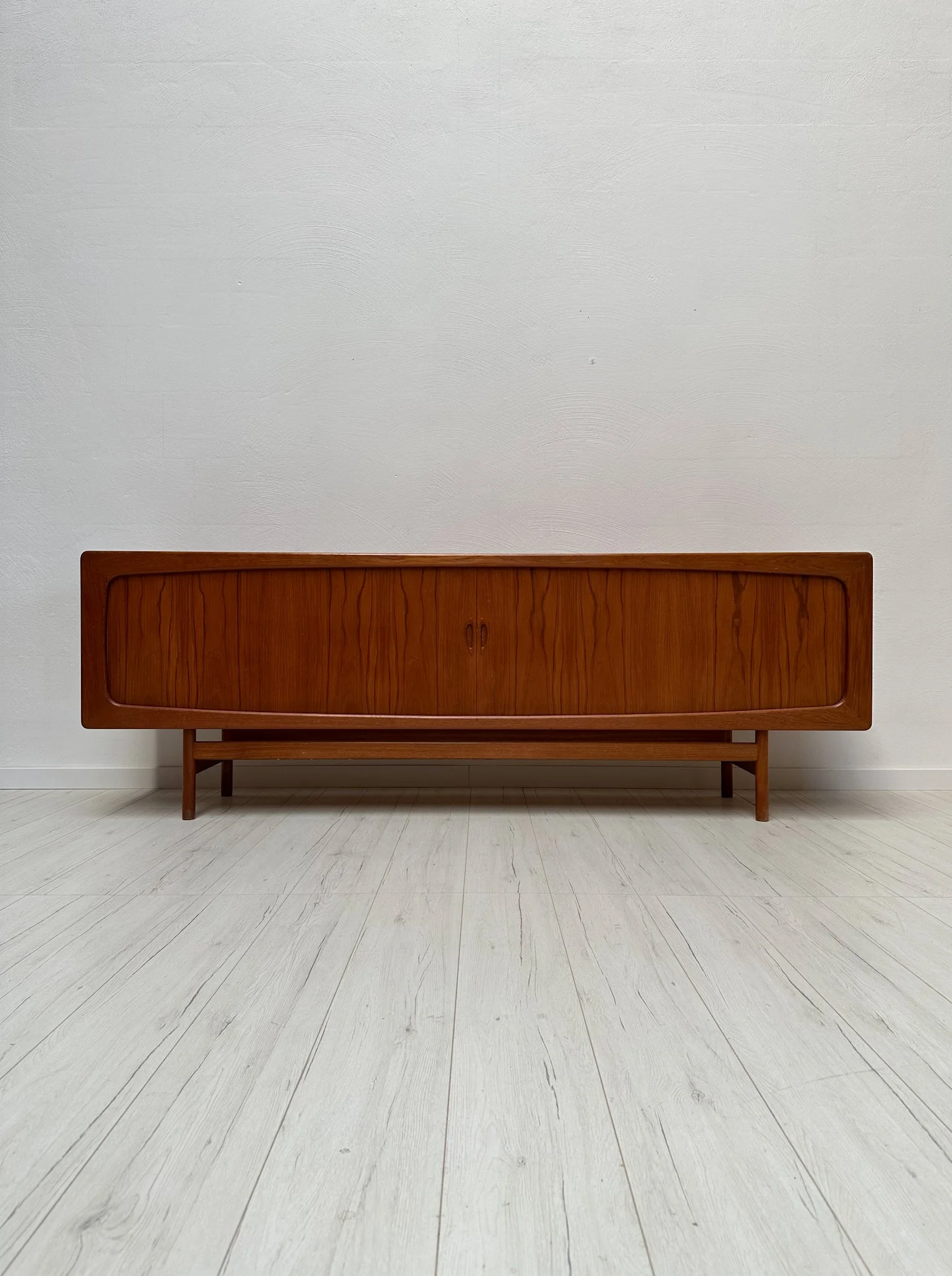 1960s Vintage Large Danish Design Teak Sideboard with Tambour Doors – front view