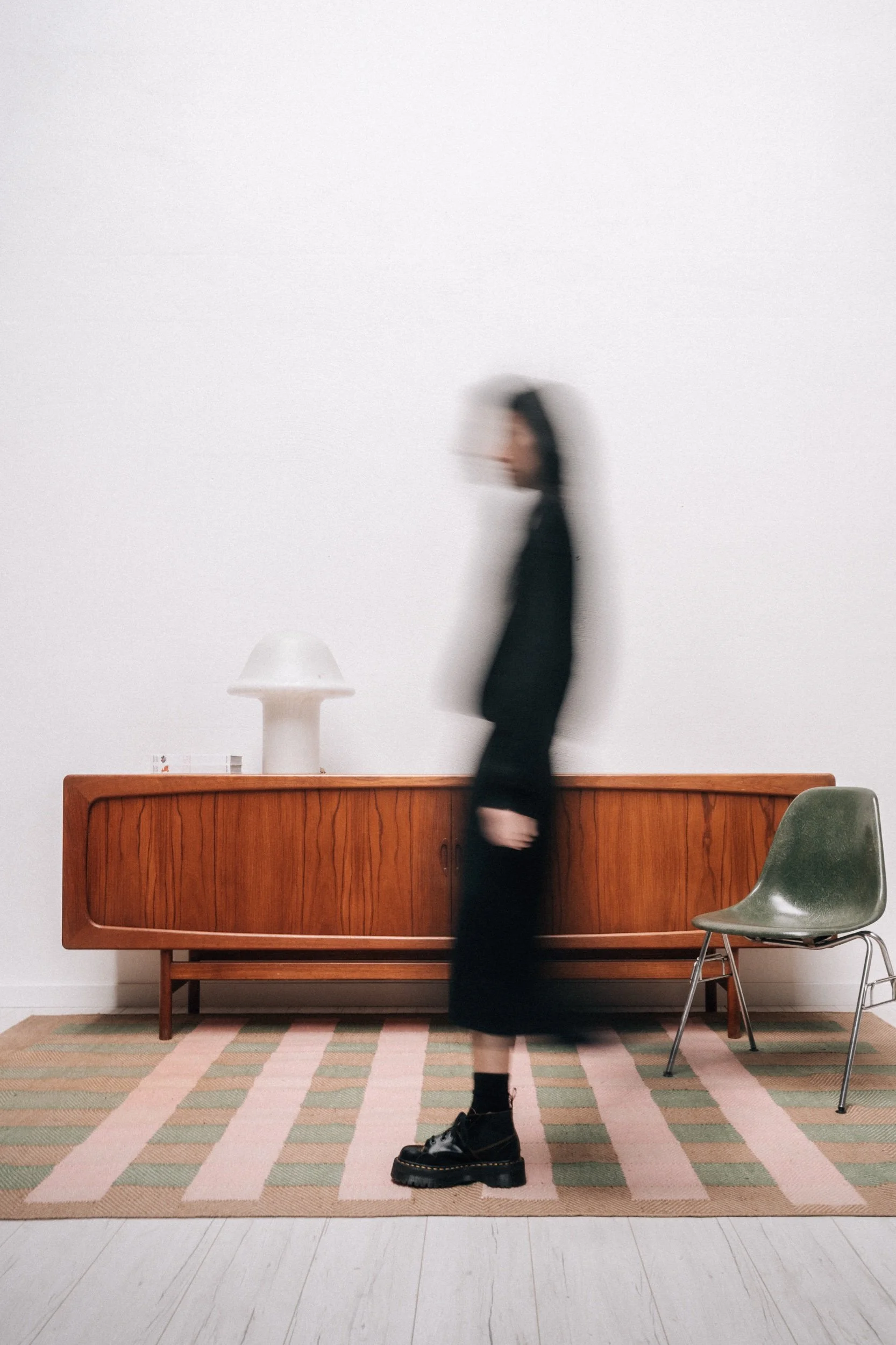 1960s Vintage Large Danish Design Teak Sideboard with Tambour Doors – detail 19