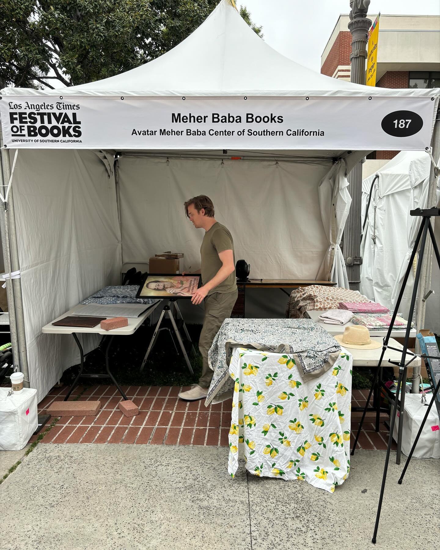 Setting up our booth at this year&rsquo;s Los Angeles Times Book Festival. We love sharing Baba with the greater LA community. Thank you to everyone who helped! ❤️🙏🏼