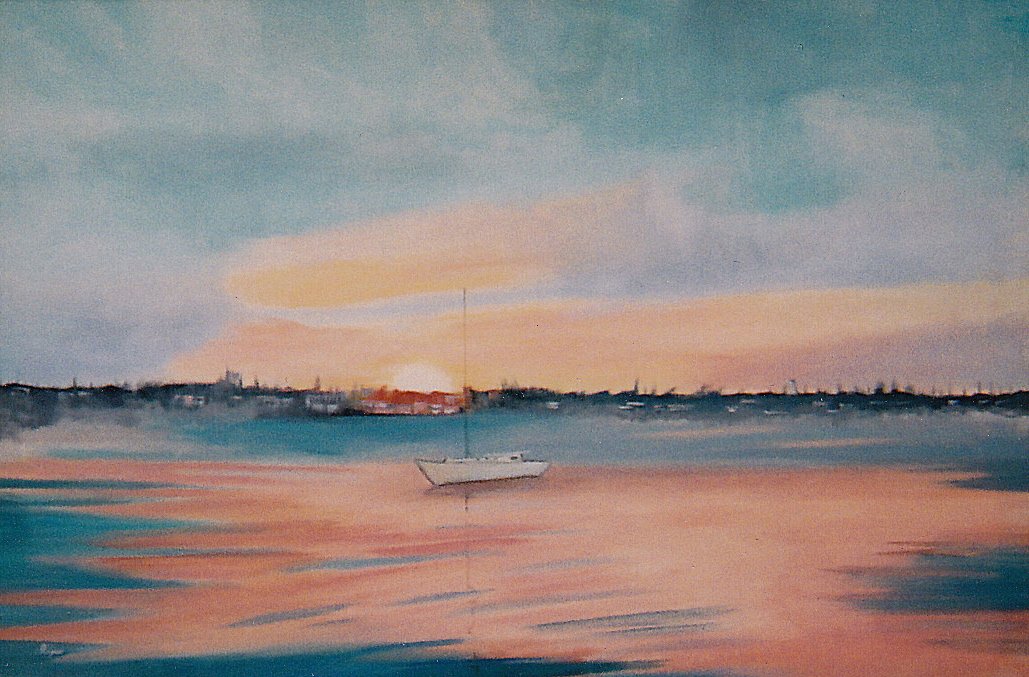 "Sunset on the Harbor"  SOLD