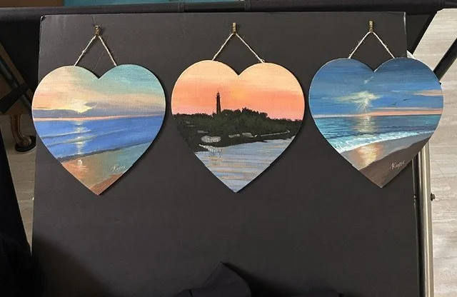 Sunrise Paintings - Holiday Hearts
