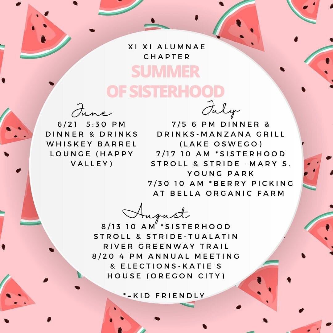 Join us for our first ever SUMMER OF SISTERHOOD! See events on flyer. Sisters will recieve a passport at their first event, each event attended you will get a stamp in your passport. Other opportunities to earn stamps will happen throughout the summe