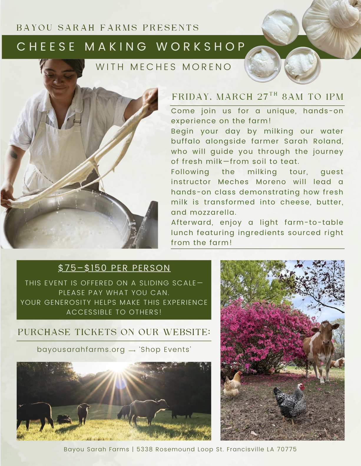 Spring Cheese Making Workshop with Meches Moreno!