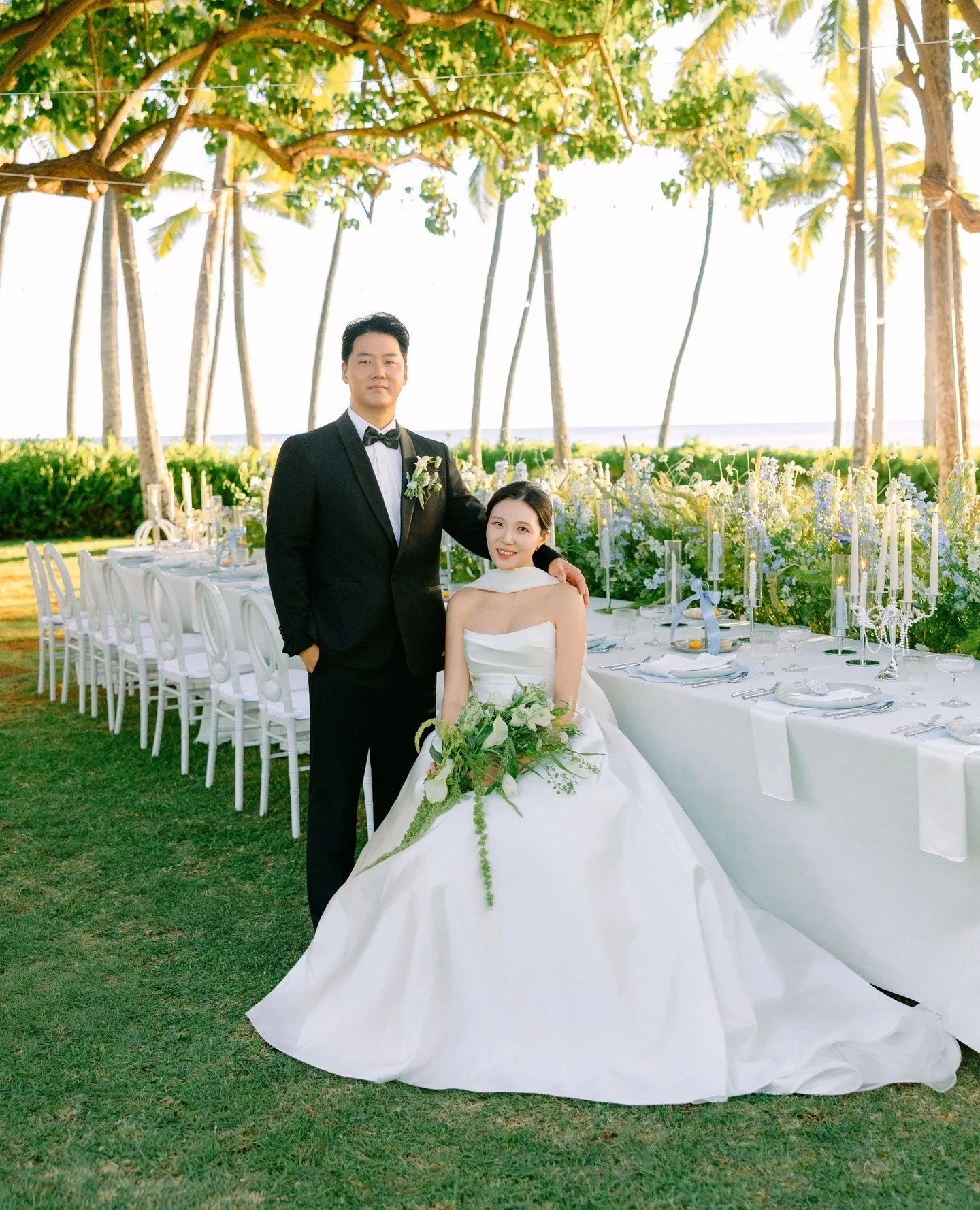 This couple set the scene for the most dreamy wedding 🌺✨ Candlelit dinners, white linens, elegant Phoenix chairs, and twinkling lights, to create a night full of romance 🌅🕯️💫⁠
⁠
We know planning your special day can be overwhelming, but let us be