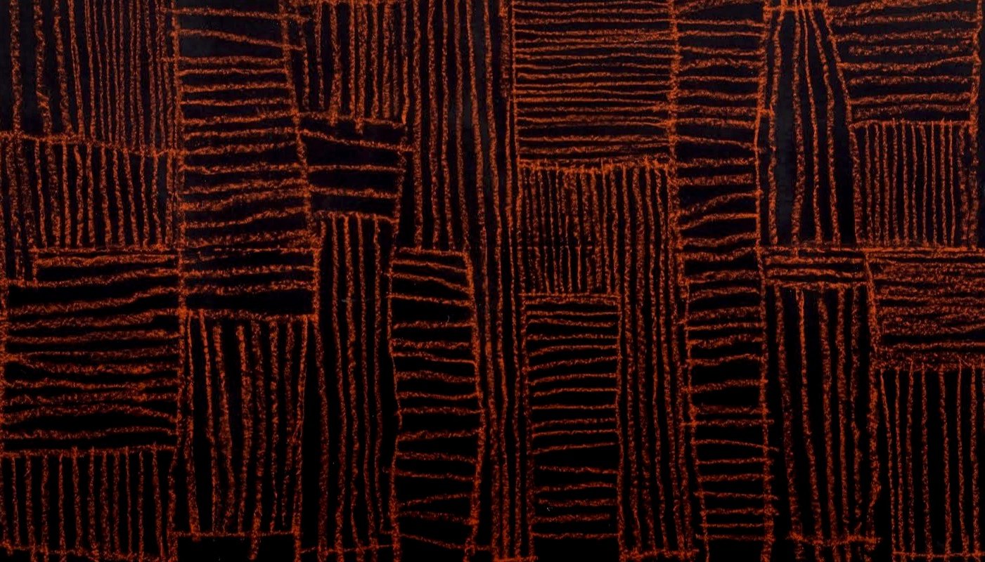 Red Map (oil pastel on silk) 30" x 60" - 2007
