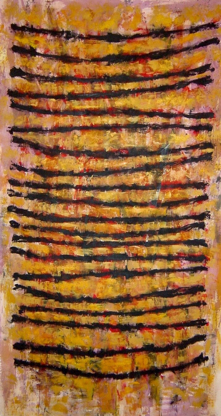 Prophecy of Dry Bones (acrylic on canvas) 84" x 40" - 1998
