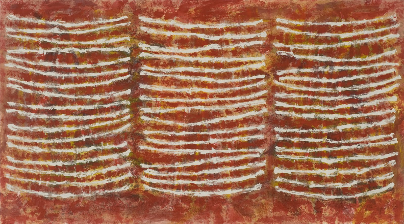 Prophecy of Dry Bones - Red (acrylic, charcoal on linen) 84" x 112" - 1998