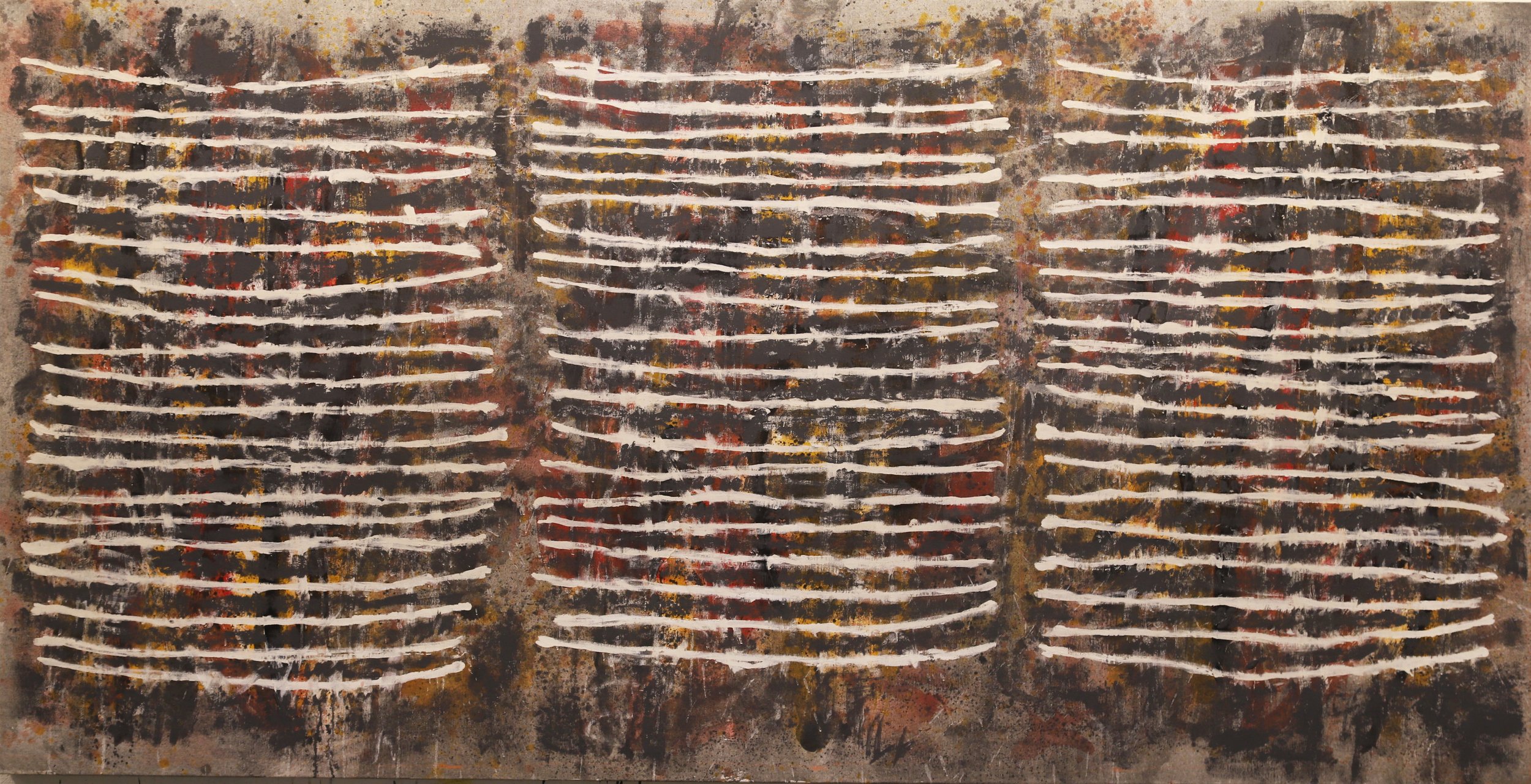 Grey Prophecy - Changes (acrylic on linen) 48" x 120"- 1999