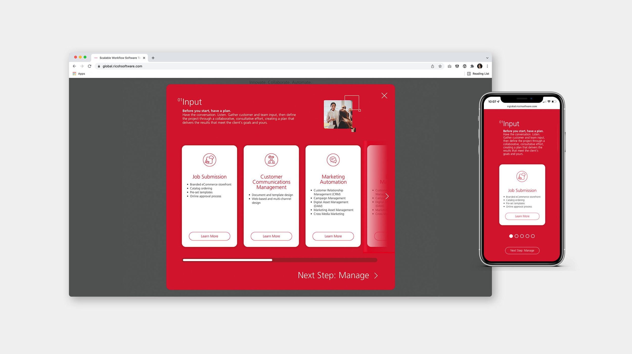 Ricoh Software Workflow Experience (Beta): Modal