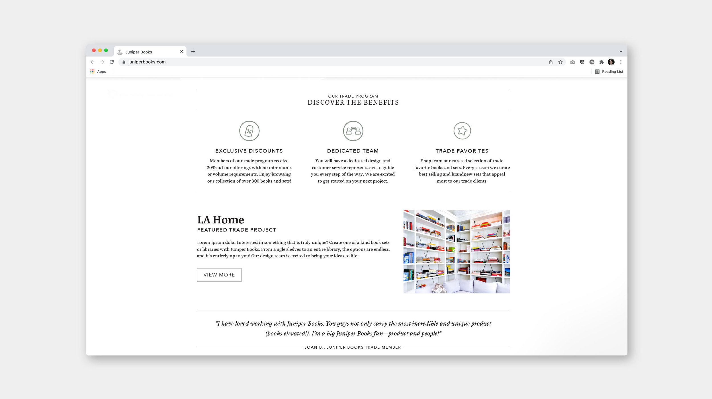 Juniper Books Website: Trade (BTF)