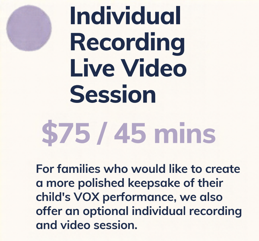 VOX: Optional Video Recording Session (45 Minutes)
