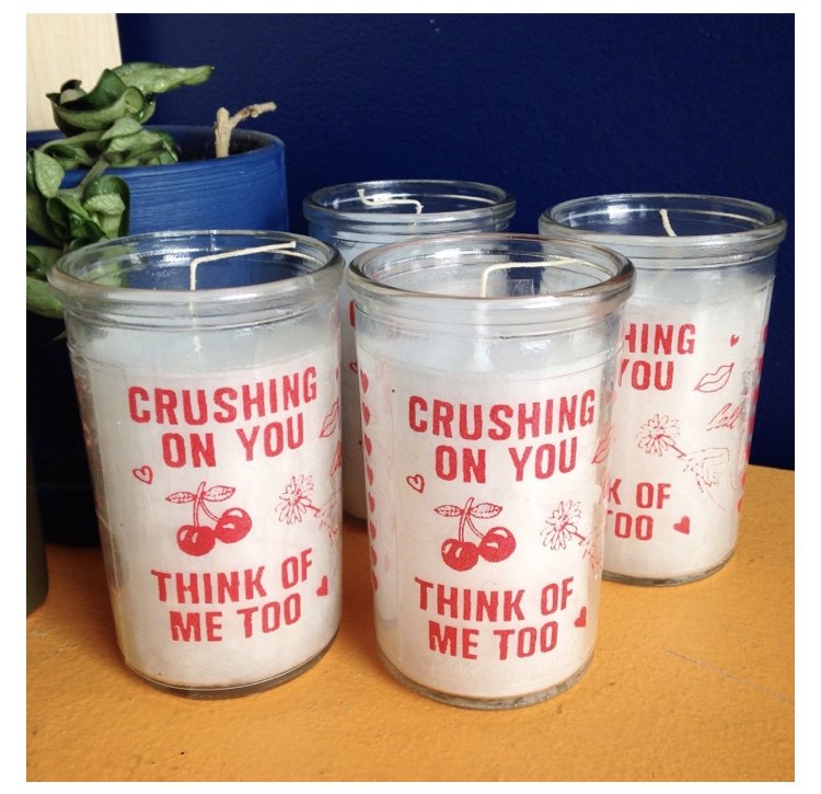 Crushing On You mini prayer candle by Julia Arredondo