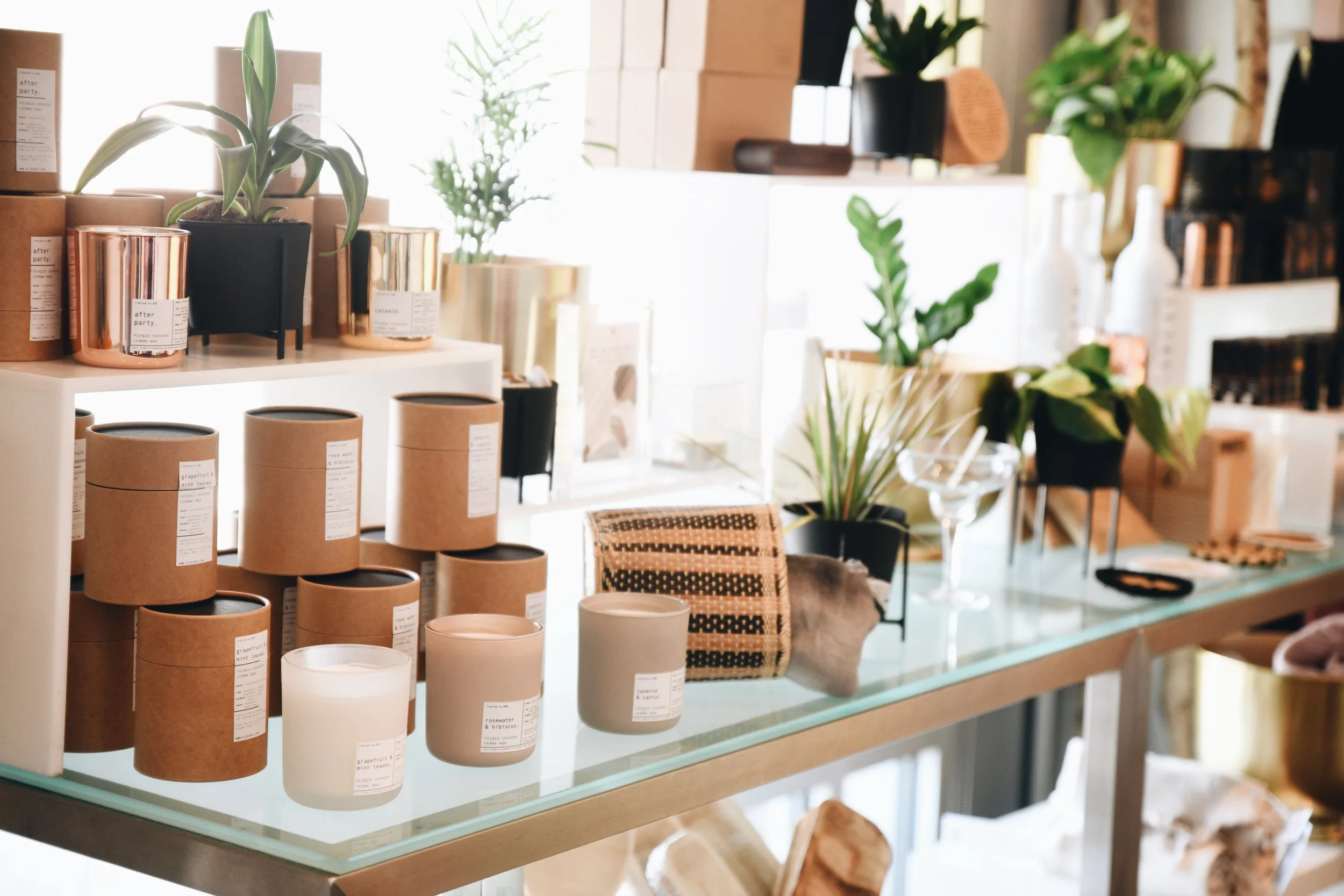 A wide range of lifestyle gifts, including scented candles, are available in our retail shop at bijin salon & spa in Prairie Village (KC metro).