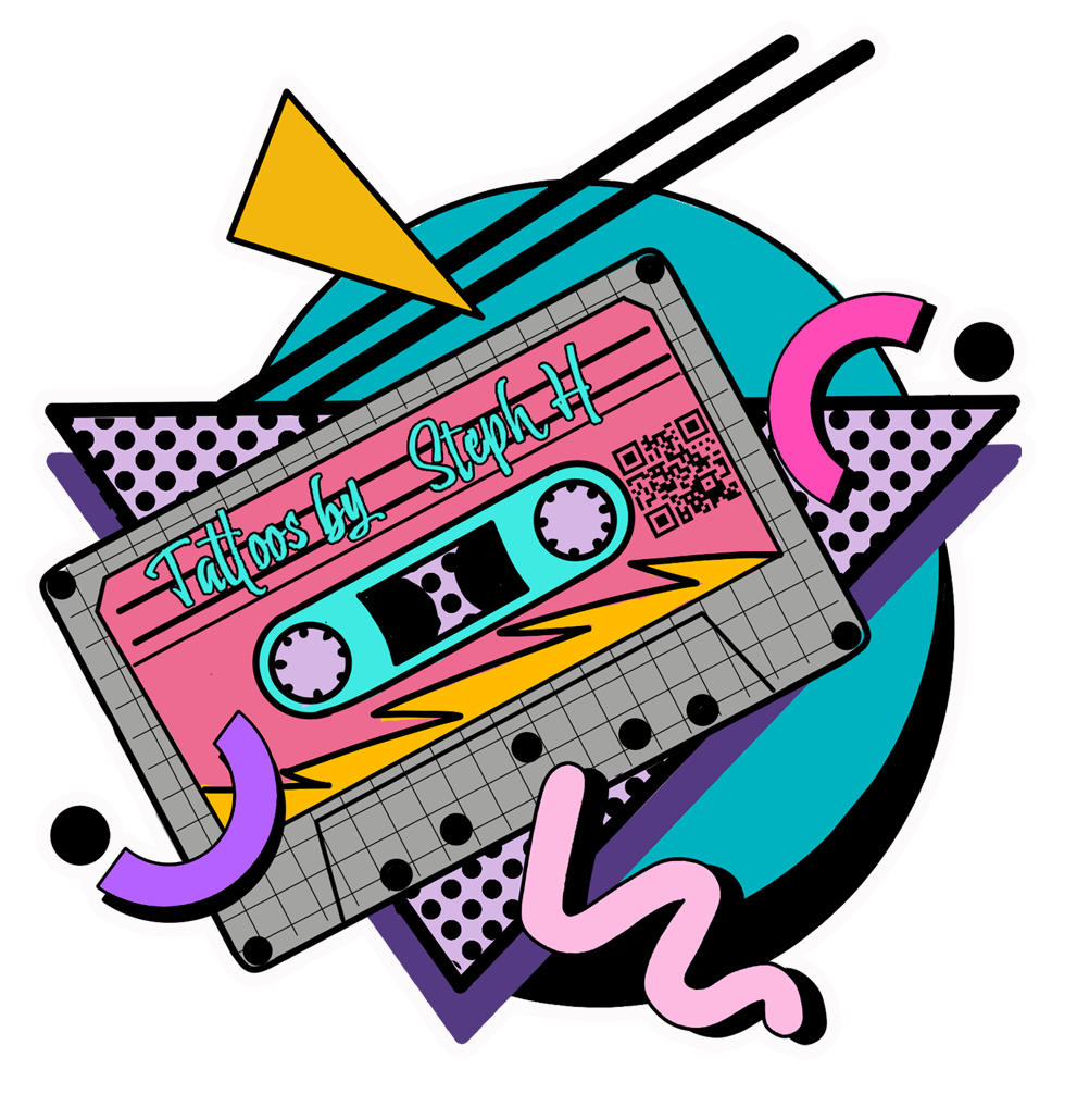 retro cassette tape logo