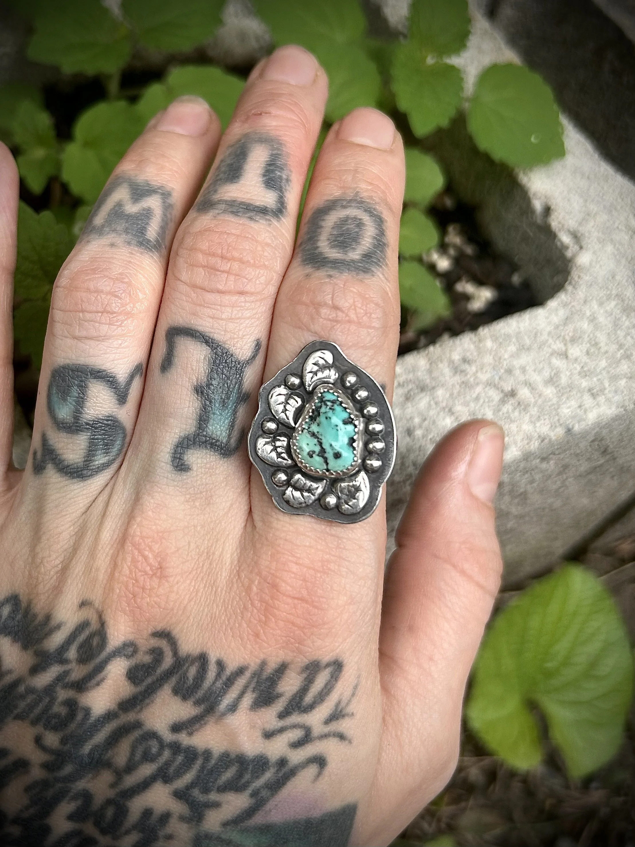 Kingman Nugget Turquoise Sterling Silver Ring
