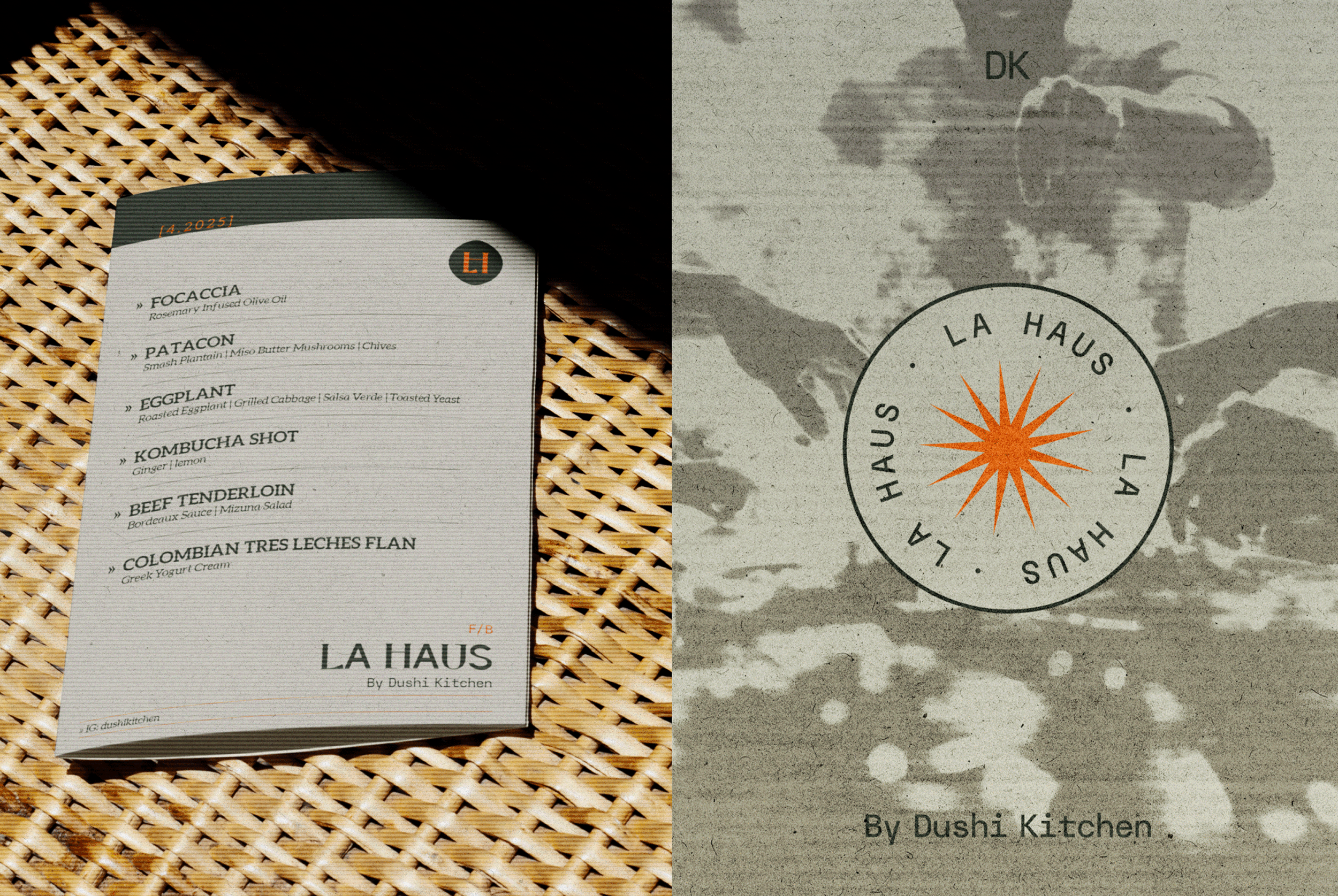 La Haus es un proyecto de branding y sistema gráfico desarrollado por 781Studio para un supper club íntimo en Bangkok. La identidad visual equilibra sofisticación y cercanía, fusionando tipografías y paleta cálida para reflejar culturas, sabores e hi