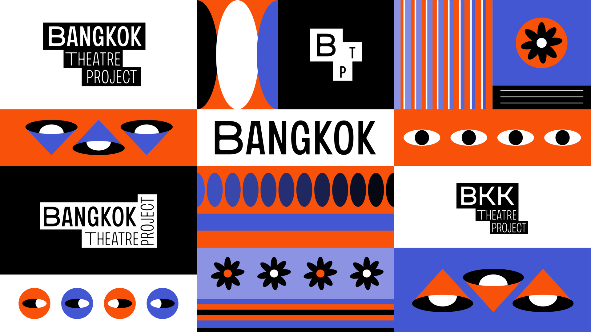 781STUDIO developed a flexible branding system for Bangkok Theatre Project, combining modular logo design, playful characters, bold typography and vibrant art direction to create a dynamic visual identity for a world-class children's theatre company.