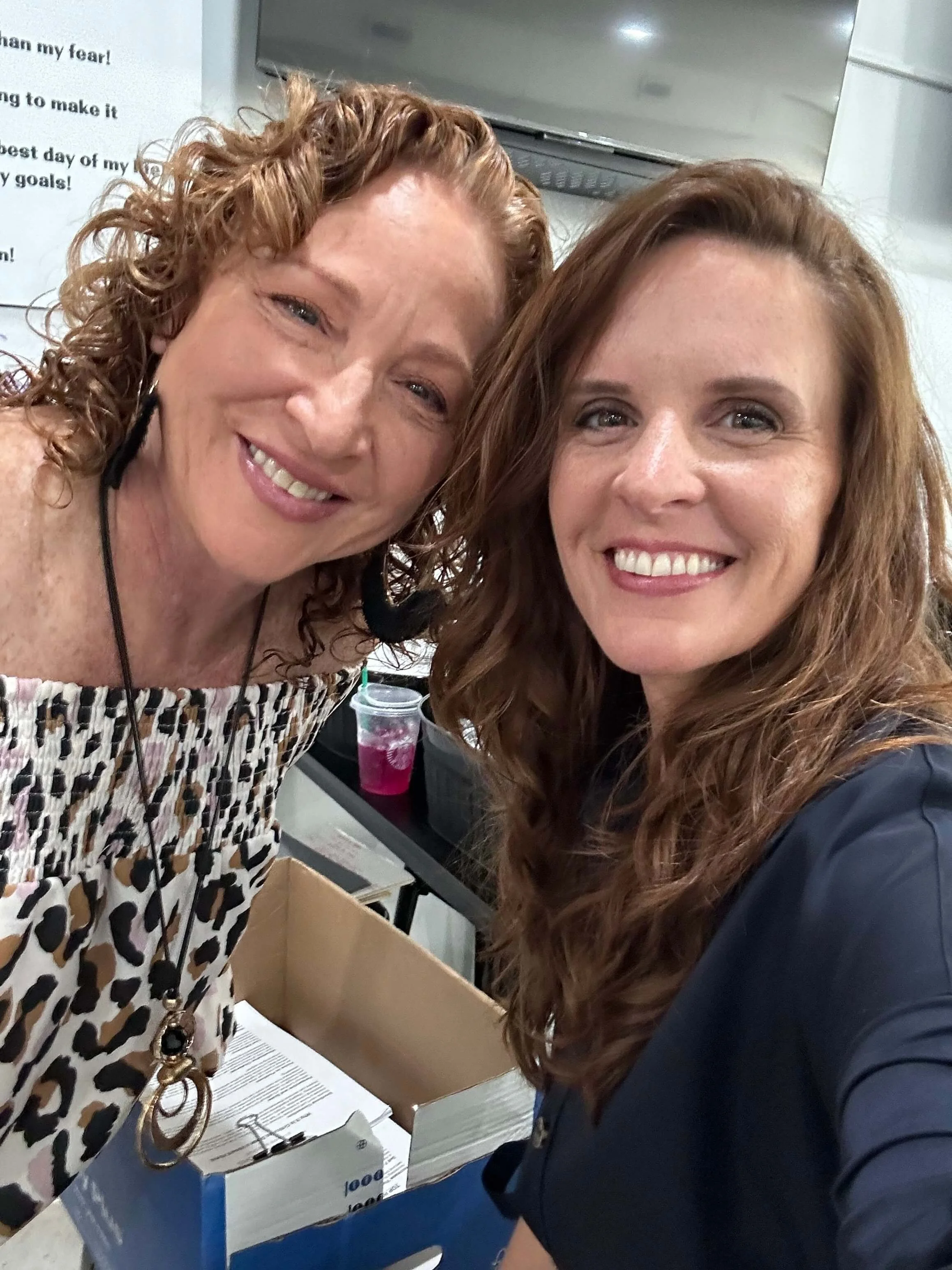 Karen and Angela working together