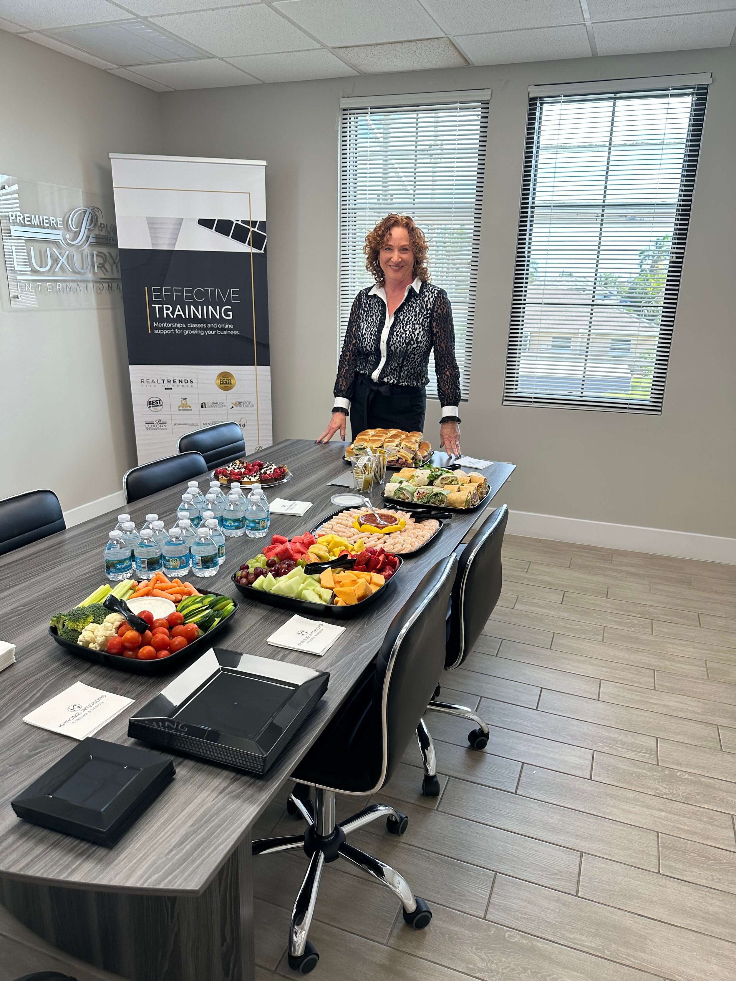 Karen at a catered luncheon training event for real estate agents in Ft. Myers