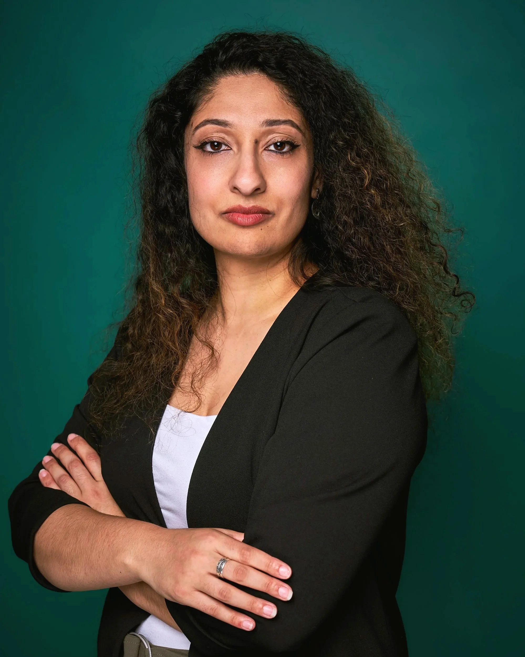 A professional portrait of Sanjana Karanth taken by photographer Rhiannon Adam