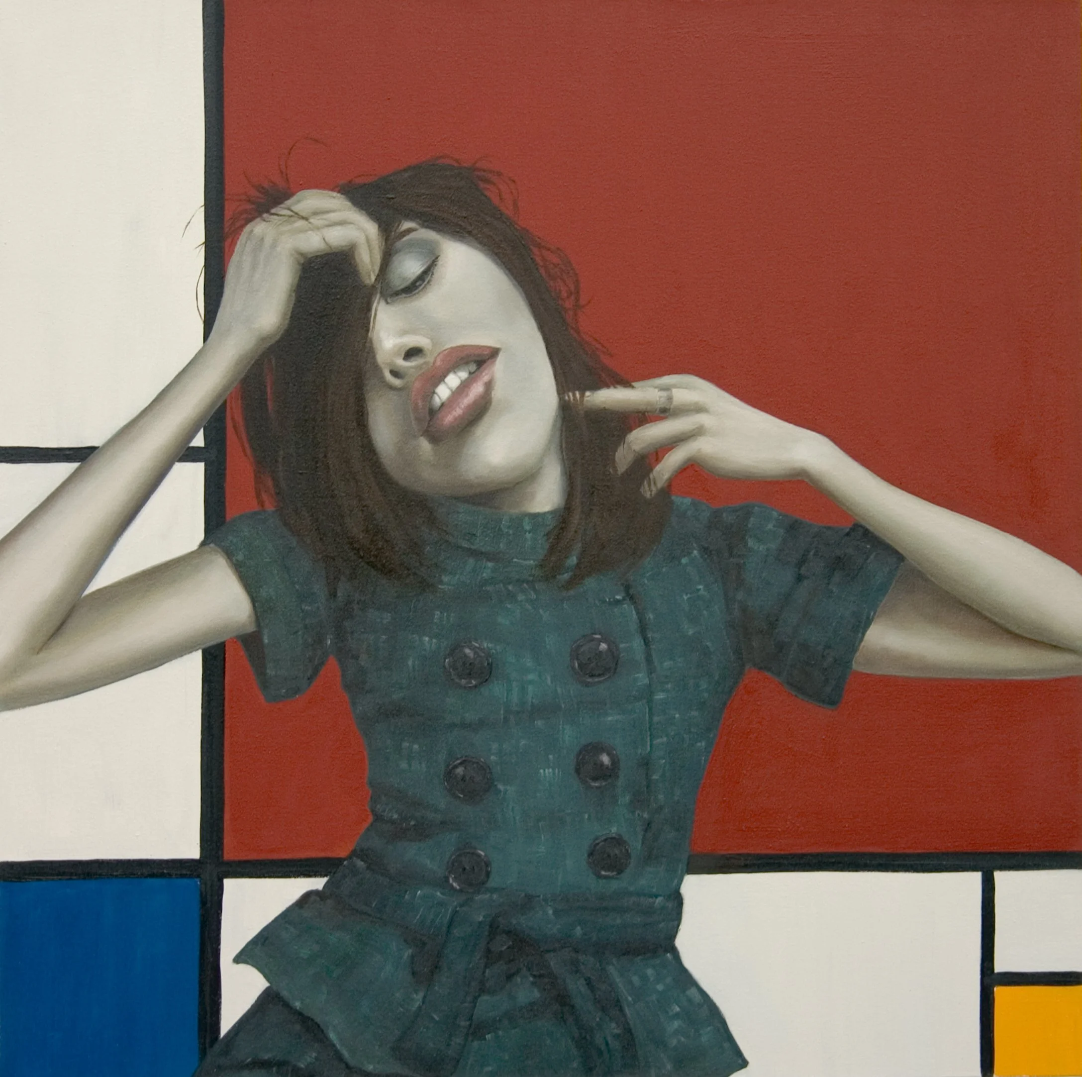 The Ecstasy of Mondrian, 31x31" oil on canvas, 2007