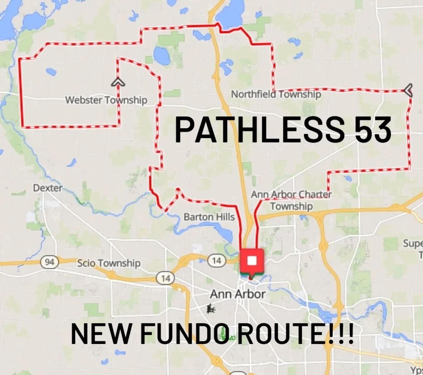 Hey Folks! We know you are excited for our Fundo this Sunday and wanted to announce an additional route for the event: The Pathless 53! For those who want to move at a more expeditious pace and avoid pedestrians, this route will add 5 miles but avoid