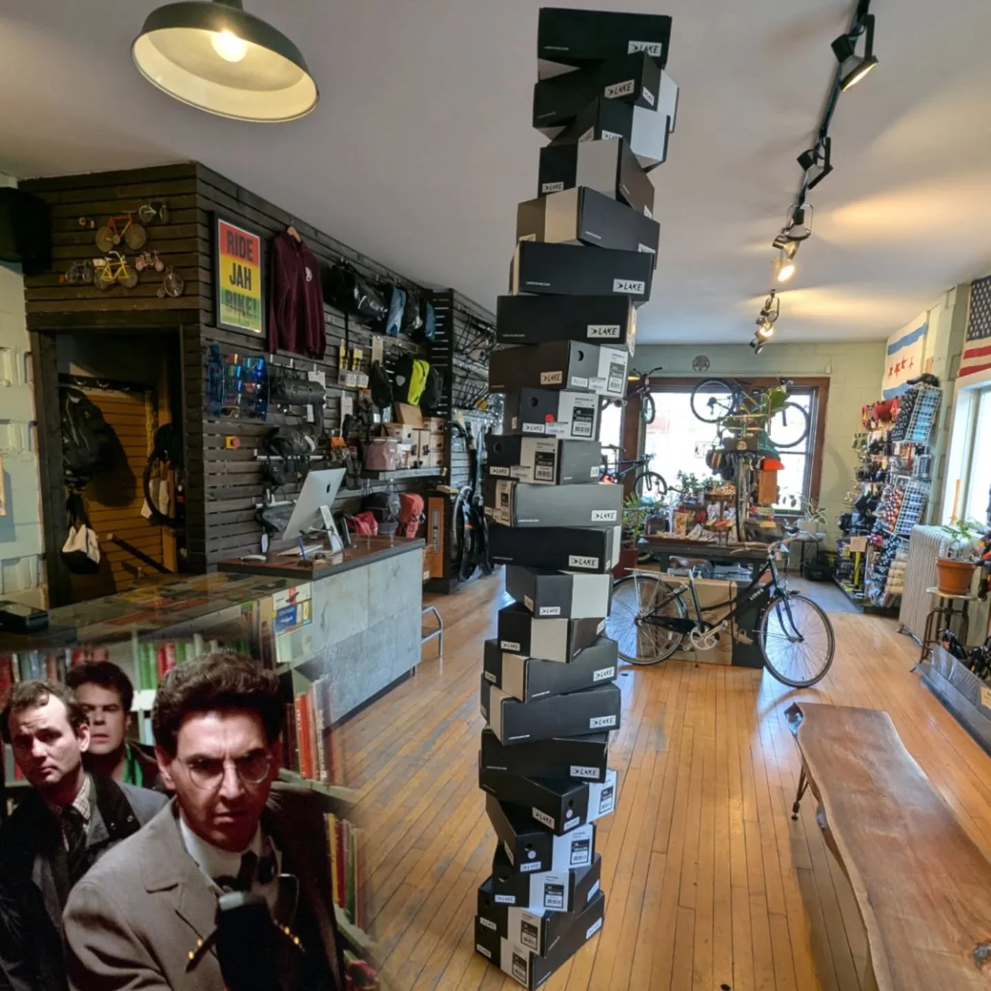 No human being would stack Lake Shoes like this.

Been a lot of feet getting new shoes this spring and we've been so happy to be partnered up with @lakecycling to get them fitted up right.
If you didn't know, we keep all sizes of Lake in our showroom