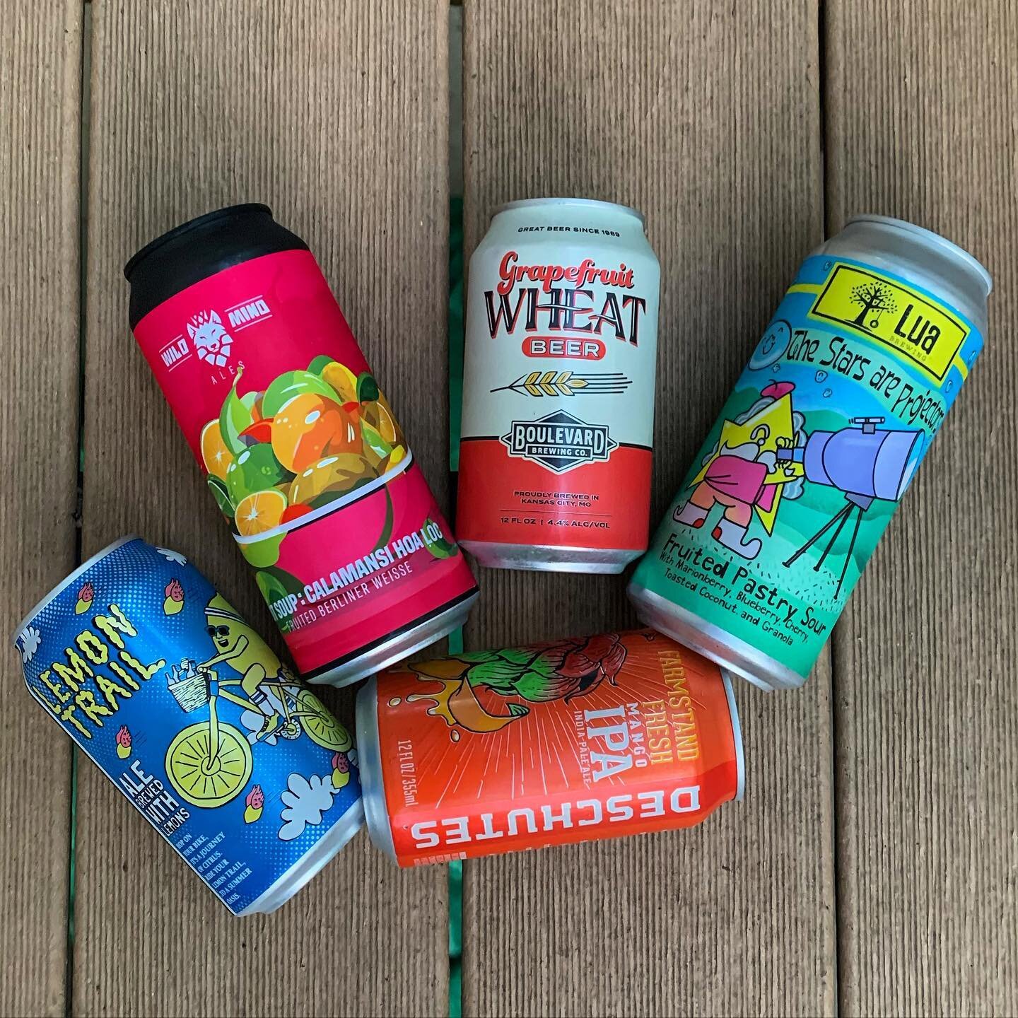 Who else is feeling fruit in their beer for summer?! 🖐️☀️ Just a few we&rsquo;re excited to sample!