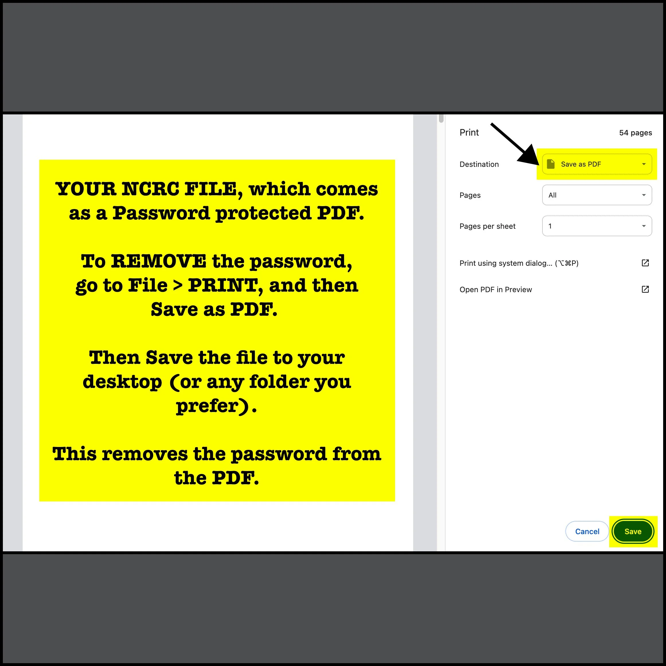 Trick for removing the NCRC password from the PDF file containing scans of your former Korean Adoption Agency paperwork.&nbsp;