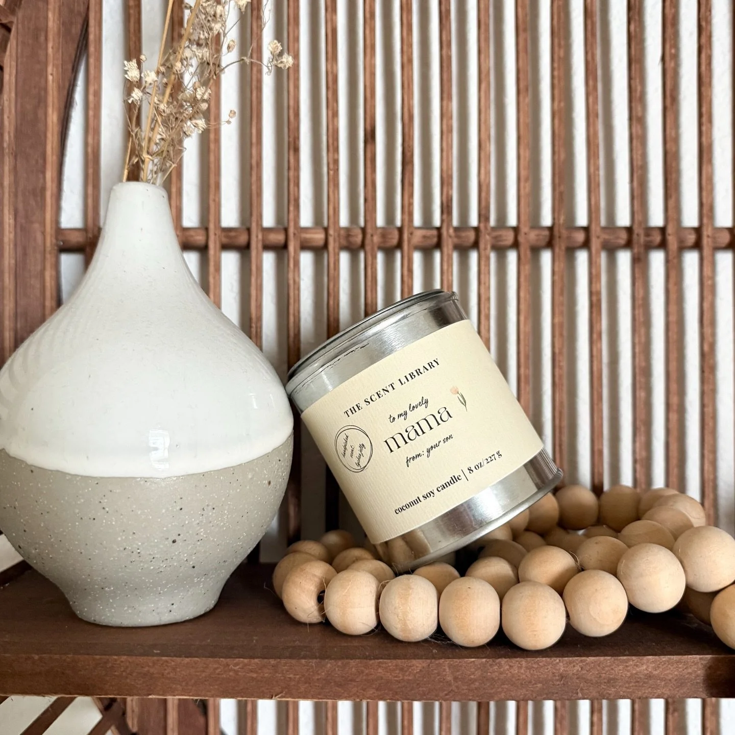 Get ready for Mother's Day with a custom Mama candle! Available in 5 scents: Lychee Jelly, Asian Pears, Jasmine Tea, Cactus Flowers, and Secret Garden