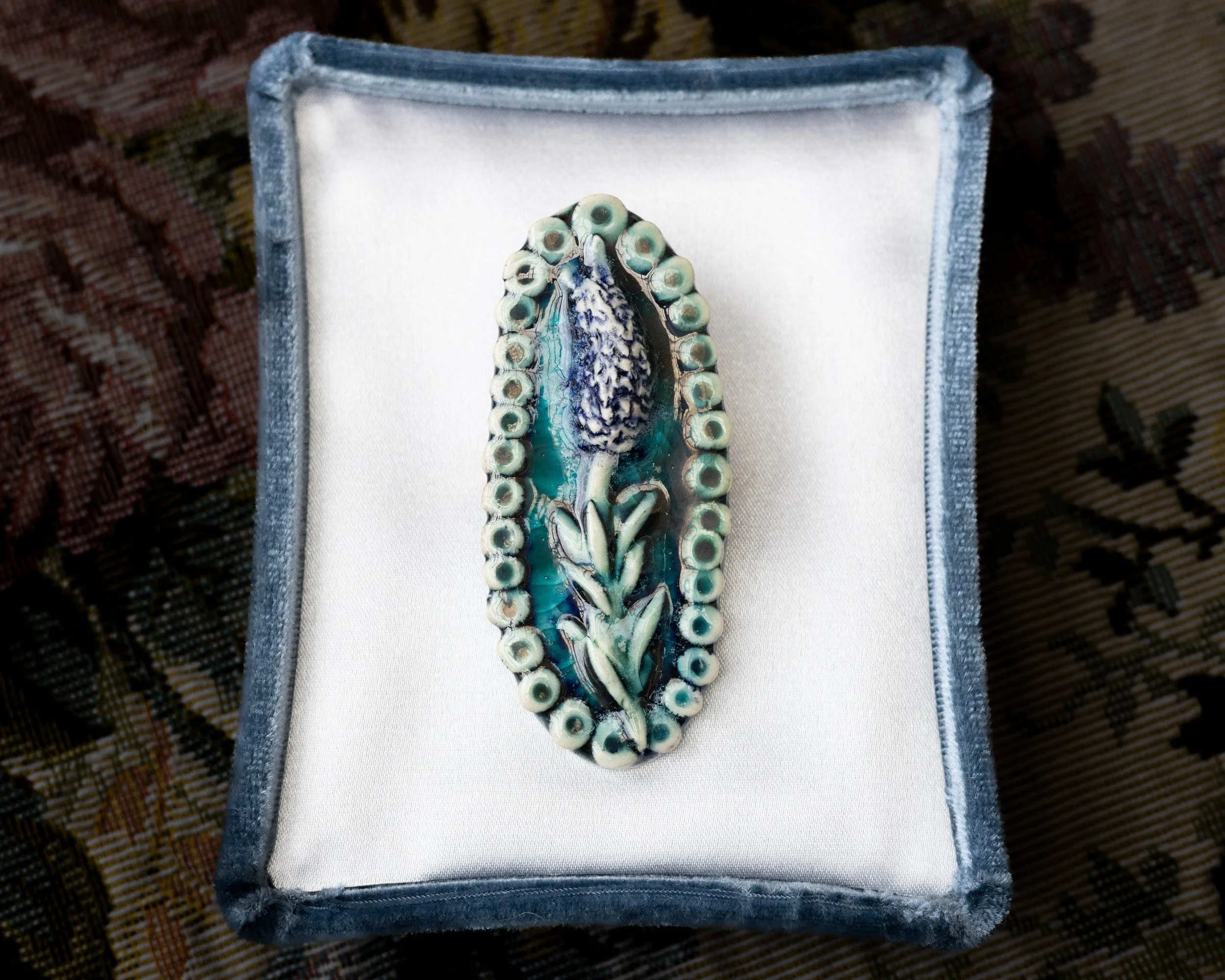 Porcelain Brooch - Lavender