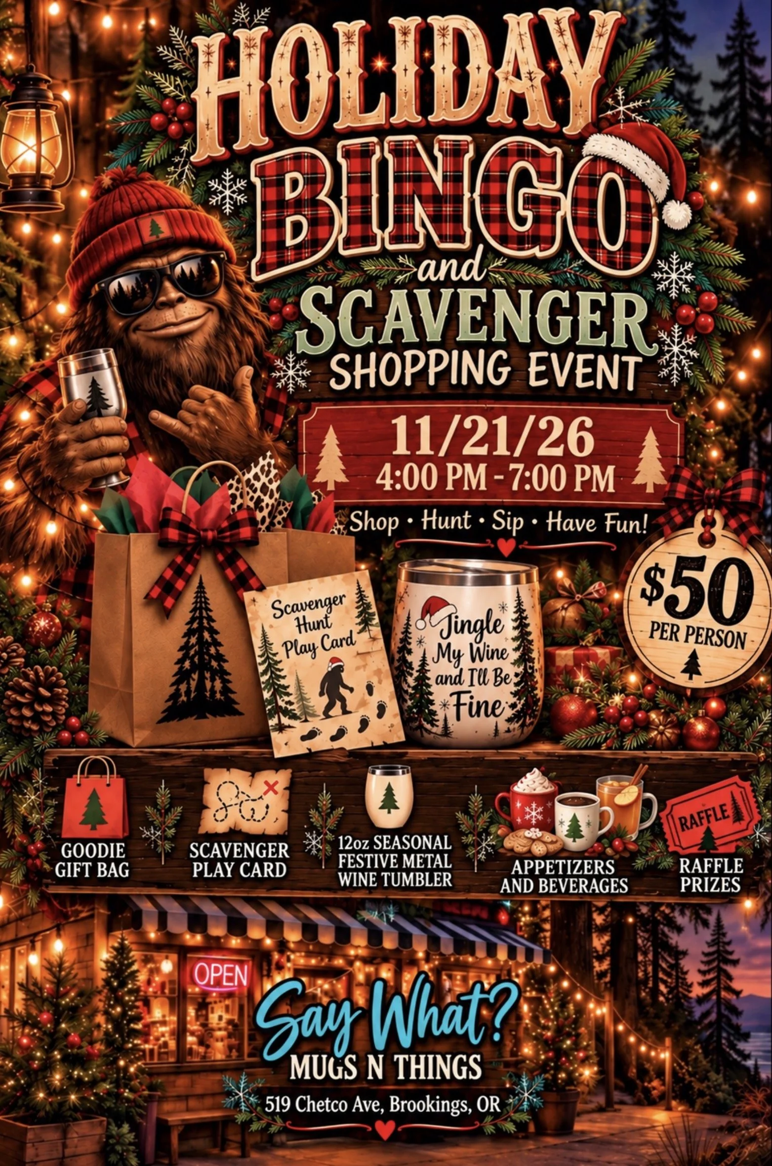 11/21 Holiday Bingo & Scavenger Hunt Shopping Event