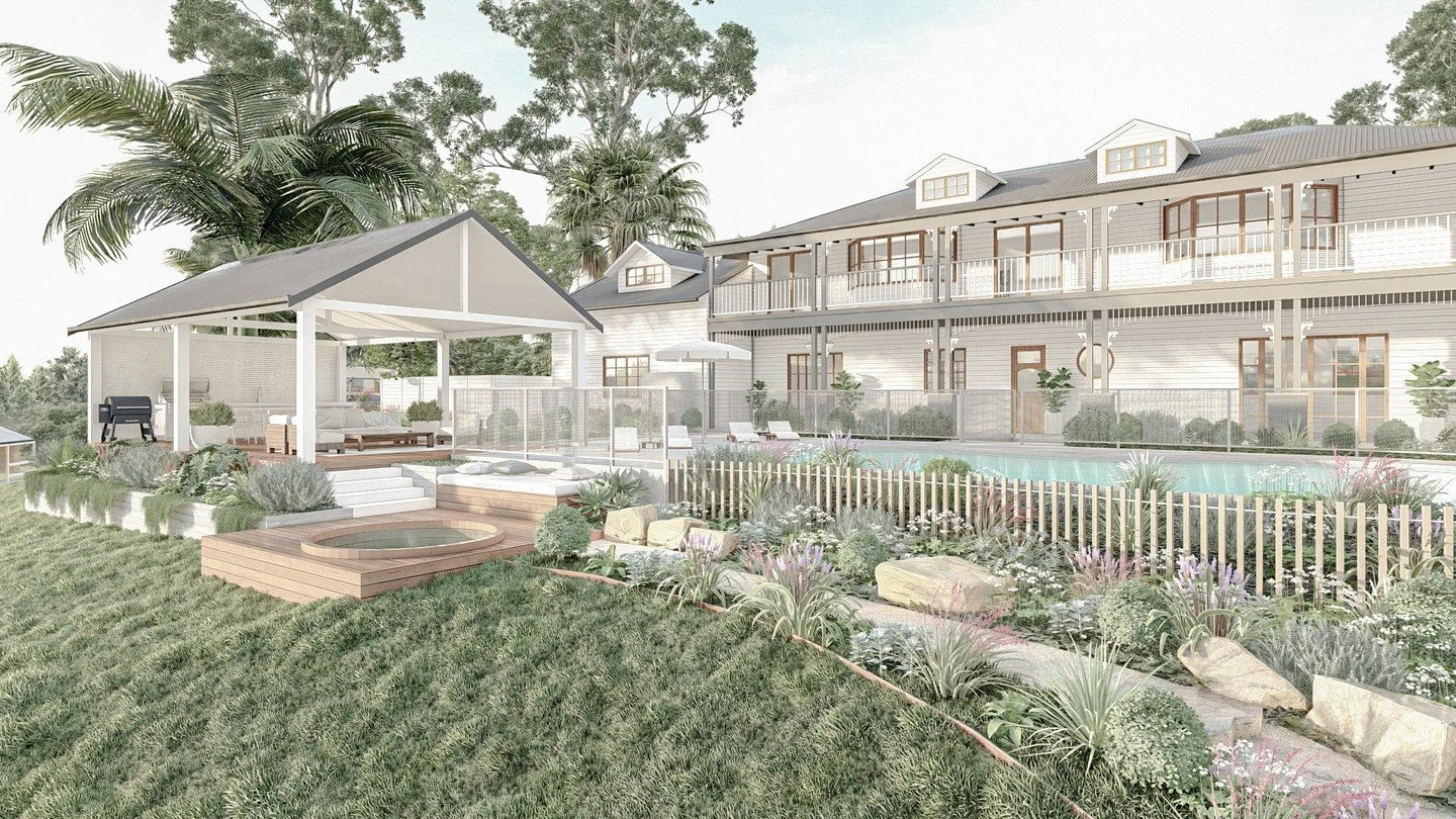 A split-level landscape designed for seamless entertaining, where each height is carefully considered to sit naturally within the land. Thoughtful planting softens the built form, creating a harmonious flow across this expansive property in the Illaw