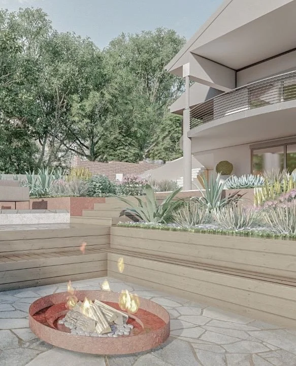 Sunken firepits are a smart solution for sloping landscapes. The lowered level naturally defines and separates the zone, while built-in seating can seamlessly integrate with, or cleverly conceal, retaining walls.