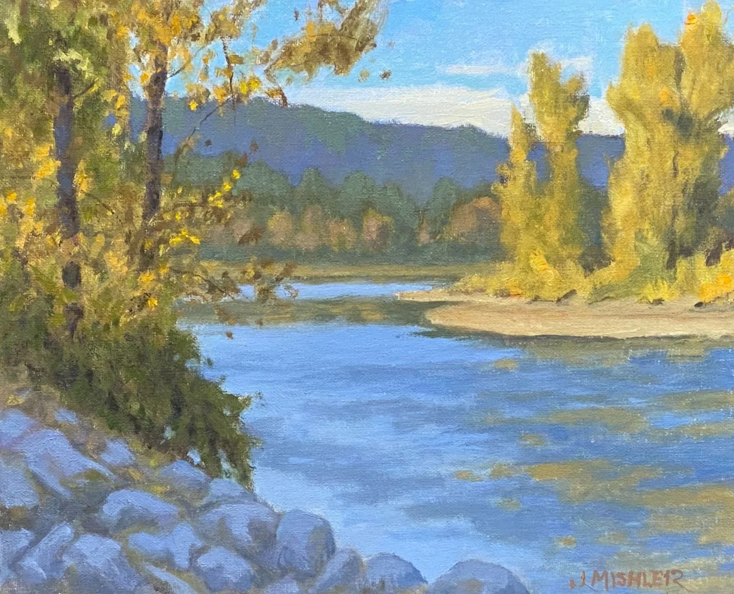 Clackamas River Mouth | oil | 8x10 |