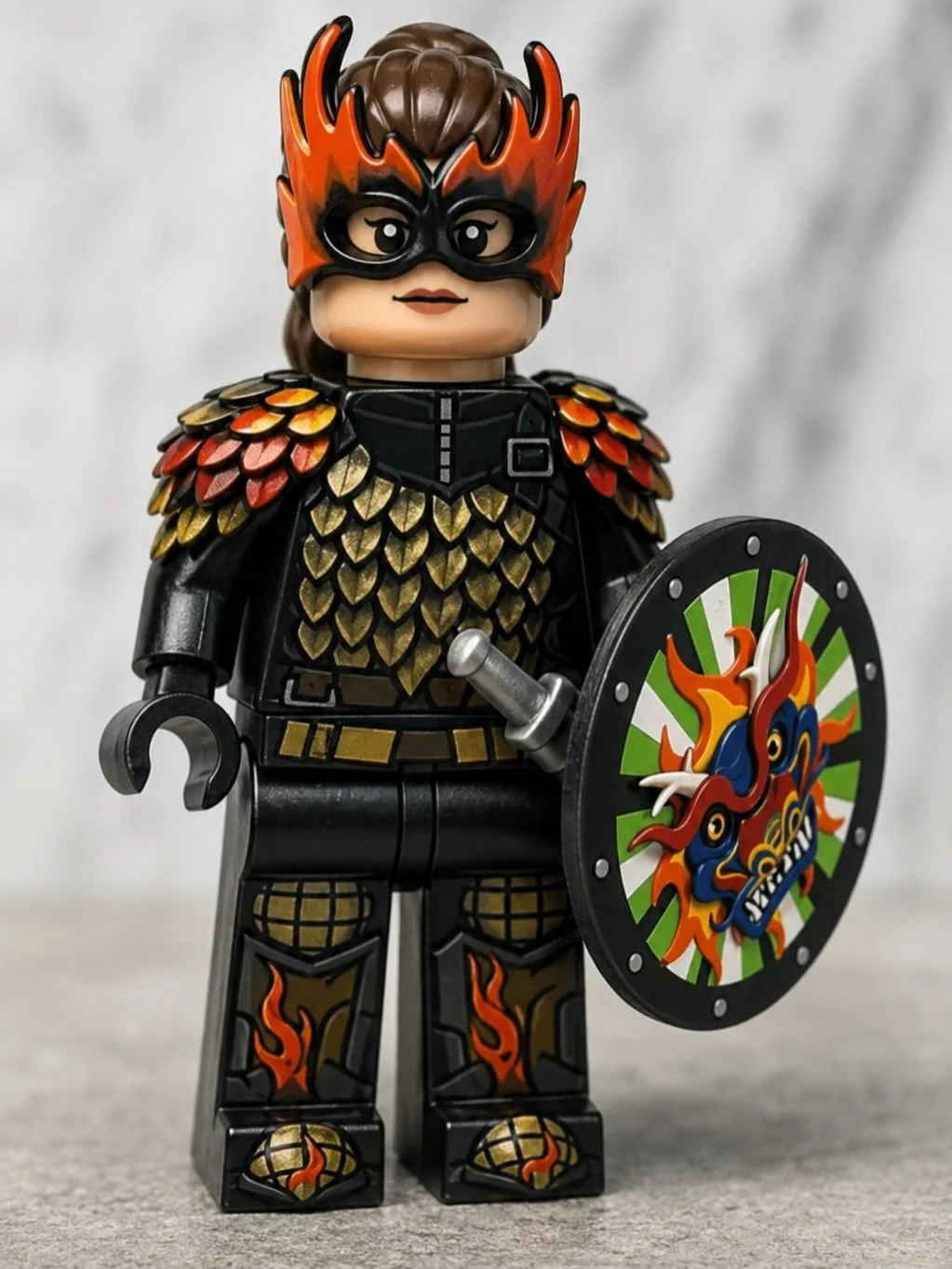 I normally hate AI but sometimes it has its place. Managed to turn Brandi and my costume in to a minifigure. 
No where to get this made 🤔

Any one else who made a costume for Corning Glass Fashion show what does yours look like in minifigure form?!?