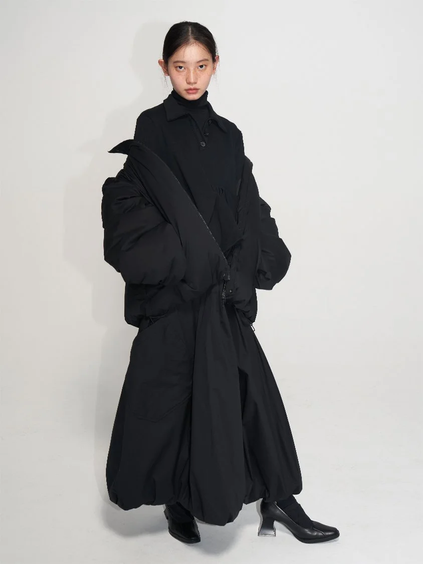 Black Long Balloon Skirt — museum C
