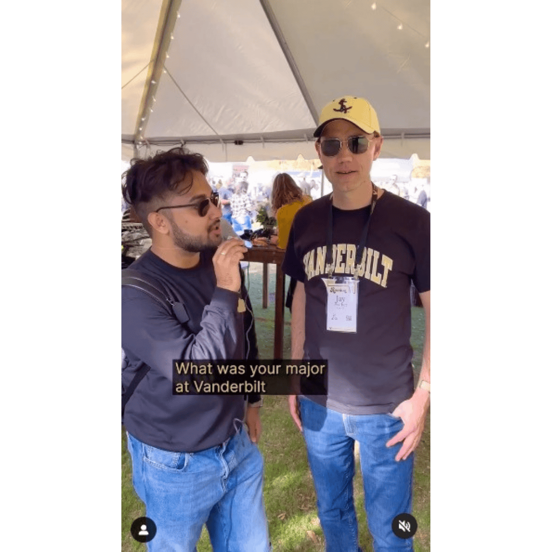 Vanderbilt University Instagram reel asking alumni what did they major in.png