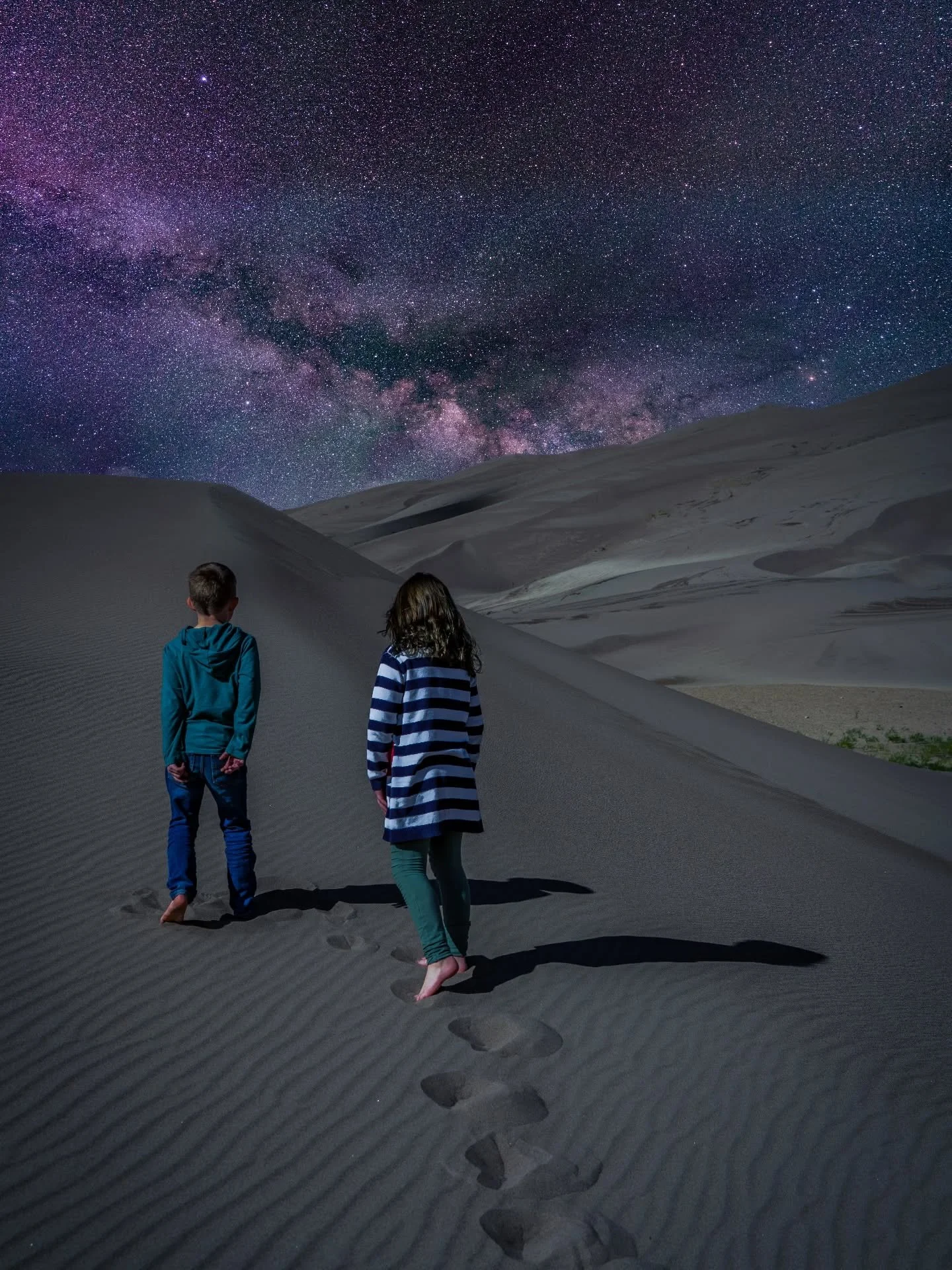 Learning how small we are&hellip; and how big dreams can be

Composite image. Foreground was taken at the Sand Dunes and night sky taken from Loveland Pass