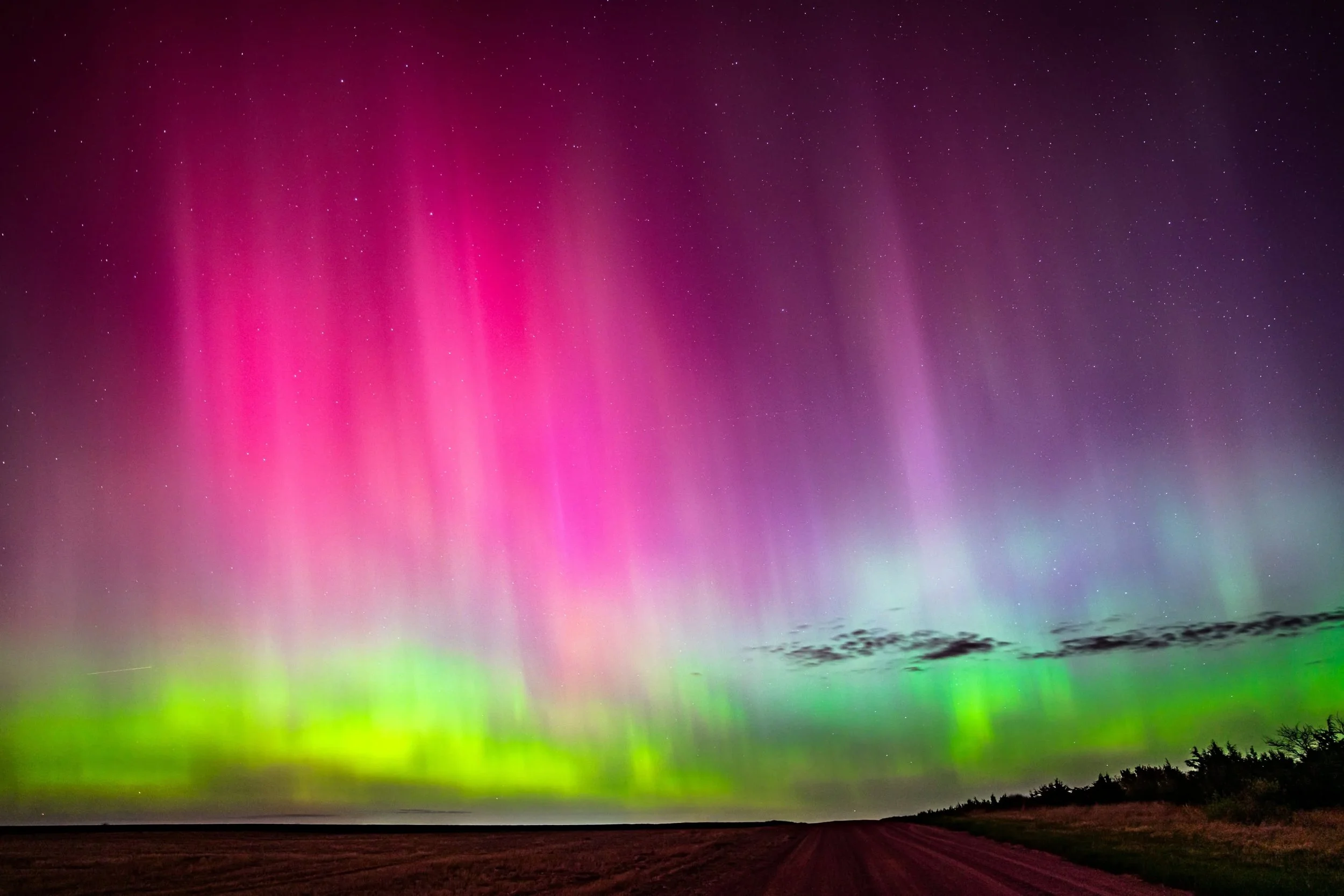 Two years ago, near the Colorado-Nebraska border, we stood in a field and watched the northern lights dance overhead vivid enough to see with the naked eye. One of those nights you don't forget