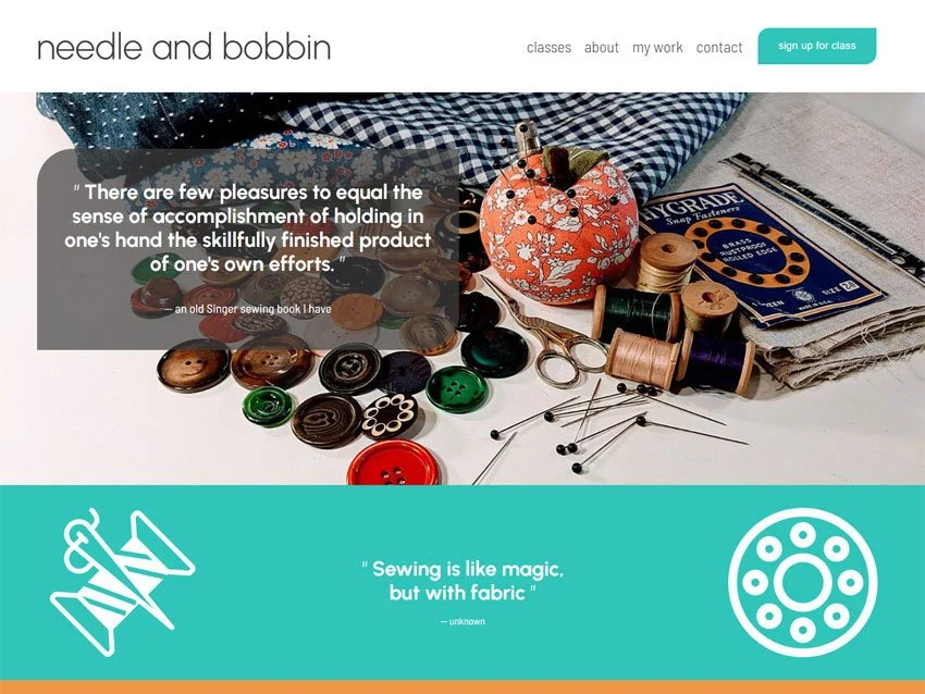 Needle & Bobbin website screenshot