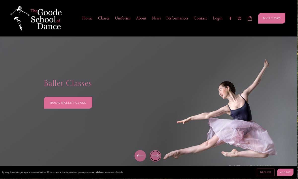The Goode School of Dance Home Page Banner