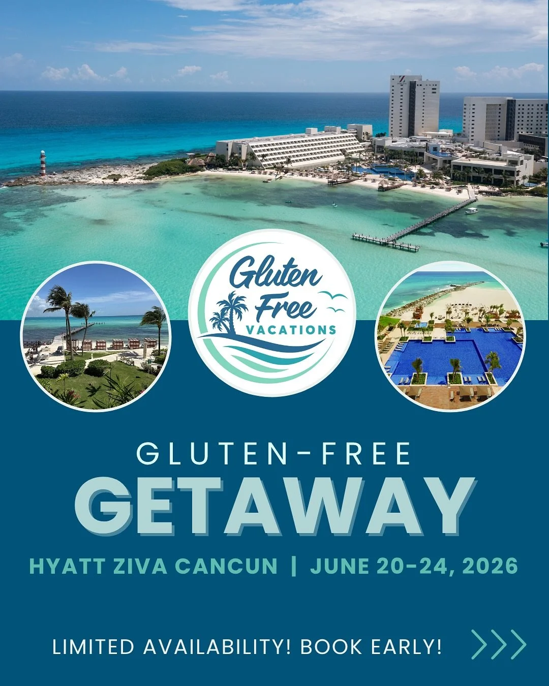 🌴✨ Get ready for a gluten-free getaway! Join us June 20&ndash;24, 2026 for 4 nights at the stunning Hyatt Ziva Cancun.

Soak up the sun, savor incredible gluten-free dining, and relax knowing every detail is taken care of. This is your chance to enj