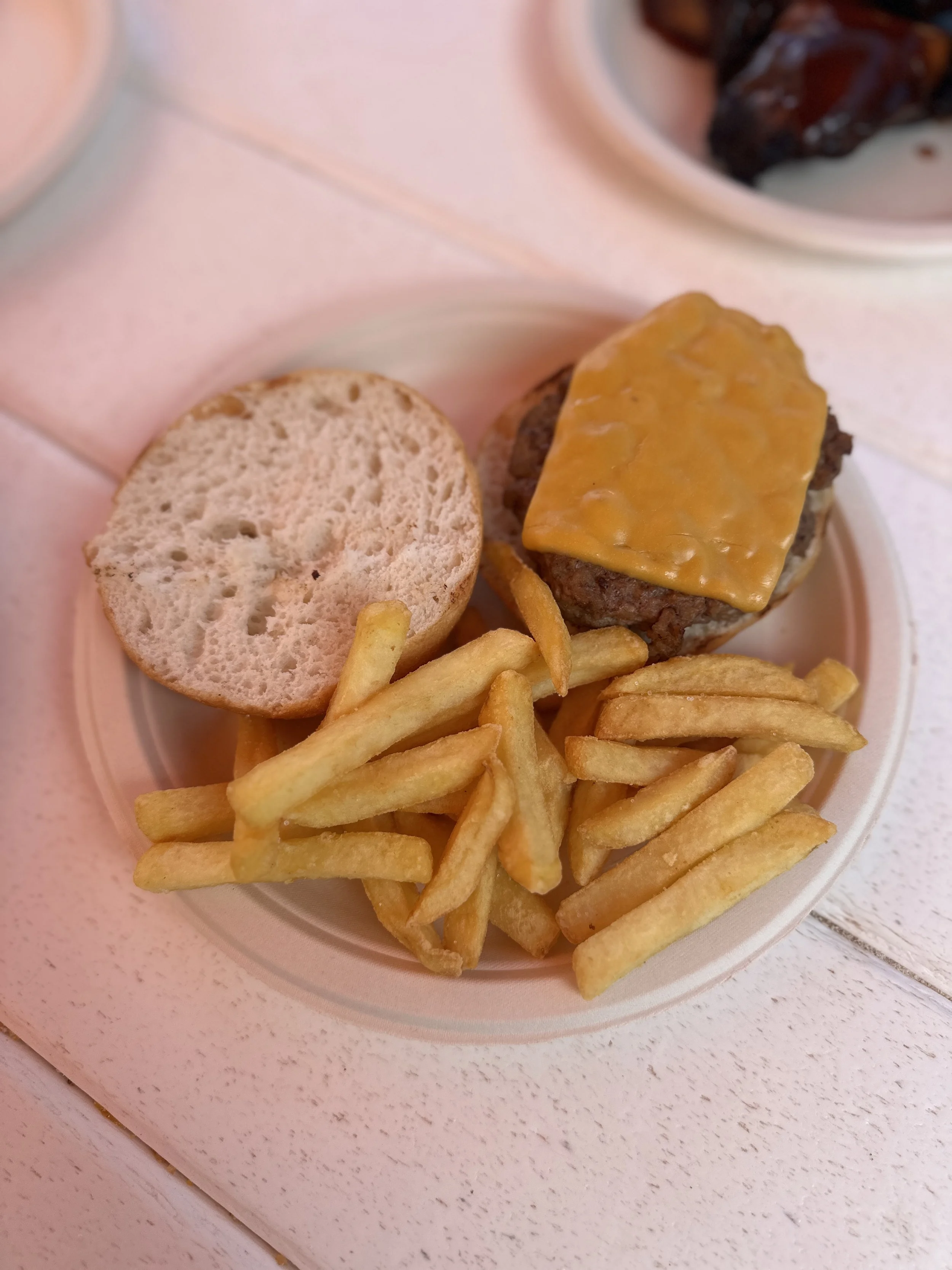 Gluten-free cheeseburger and fries